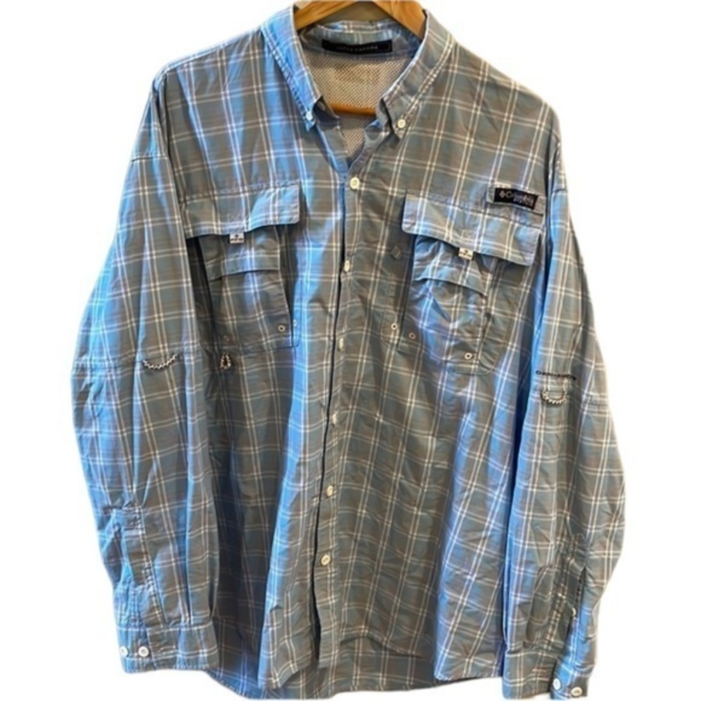 Columbia Super Bahama PFG Omni-Shade Men’s Button Down Shirt w/ Mesh & Back Vent